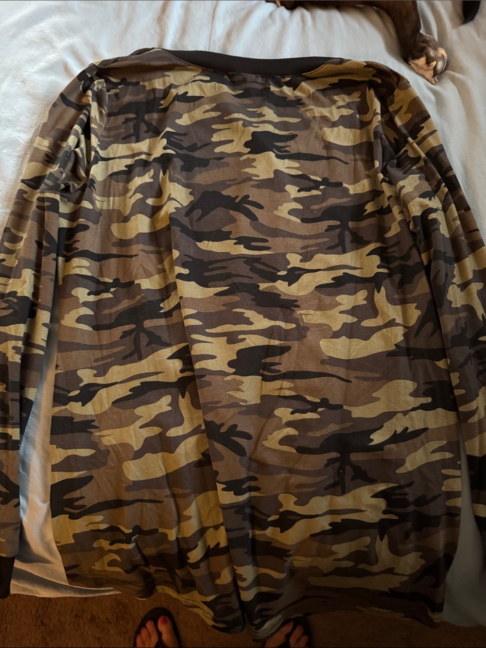 Women’s Camouflage Long-Sleeve Henley Tee - Olive Camo - Picture 3 of 3